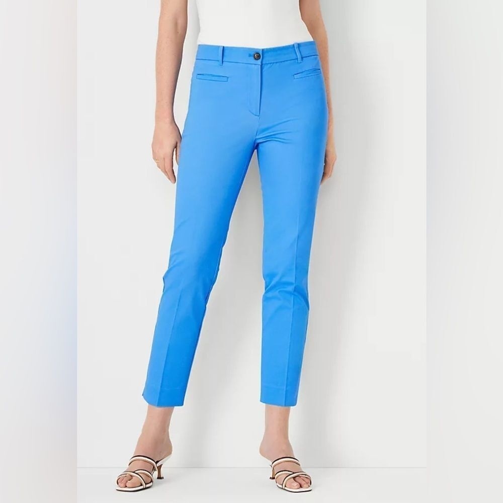 Ann Taylor Petite Cotton Crop Blue Pant‎ Size 16P
